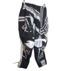 Fox 180  Black/White Pants Size 28 Motocross MTB Racing Dirt Bike W/Pads #L39